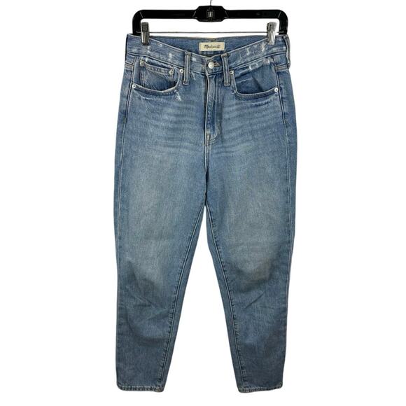 Madewell The Mom Jeans Size 26 Tall Distressed High Rise Classic Wash - Picture 1 of 16